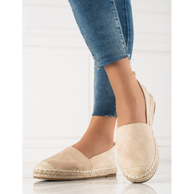 Bestelle Bézs velúr espadrillák 2
