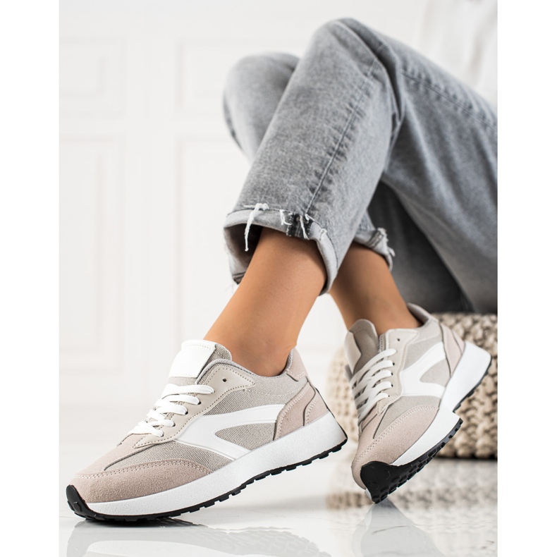 TRENDI Klasszikus sportcipő bézs 2