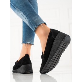 Filippo Leather Brogues a platformon fekete 1