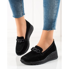 Filippo Leather Brogues a platformon fekete 2