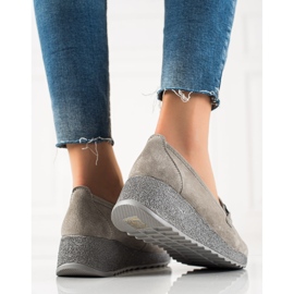 Filippo Leather Brogues a platformon szürke 1