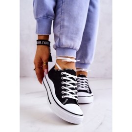 S.Barski Női fekete Menifee megkötős tornacipő 1