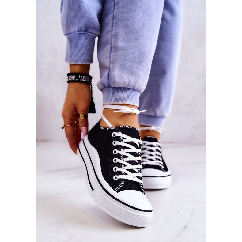 S.Barski Női fekete Menifee megkötős tornacipő 1