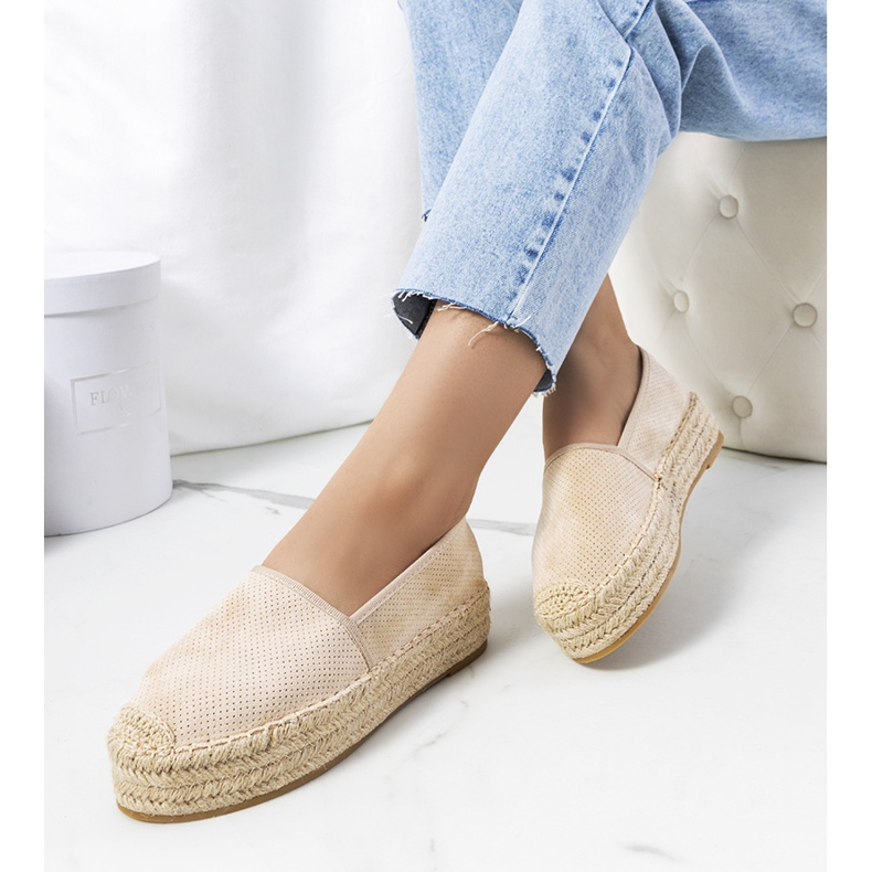 Bézs Capelle áttört espadrillák 1