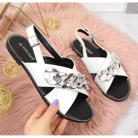 Szandál lánccal Vinceza W JAN116B fehér 1