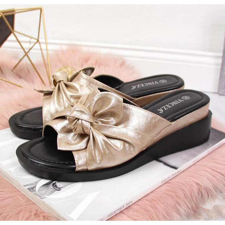 Ékes papucs Vinceza W JAN115A arany aranysárga 2