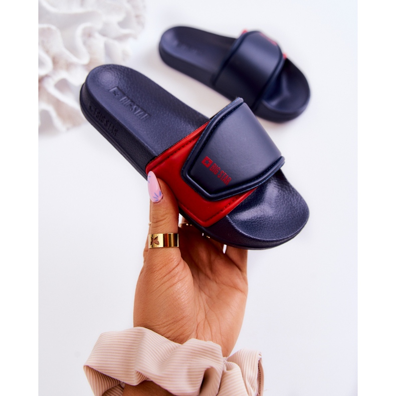 Világos gyerekpapucs Big Star JJ374351 sötétkék piros 2