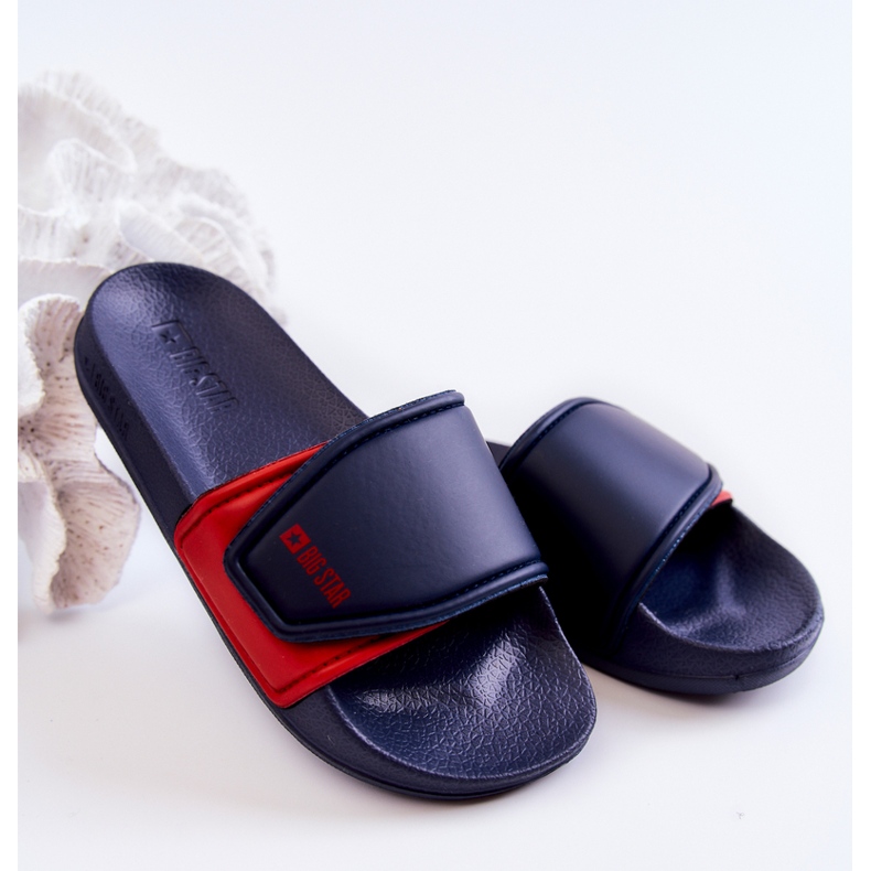 Világos gyerekpapucs Big Star JJ374351 sötétkék piros 1