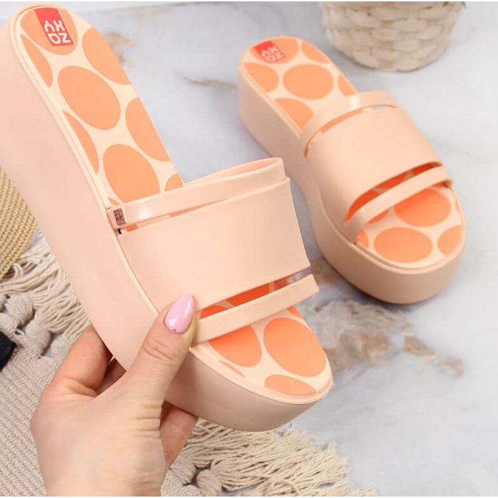 Gumi papucs a platformon Zaxy W INT1708A akt rózsaszín 1