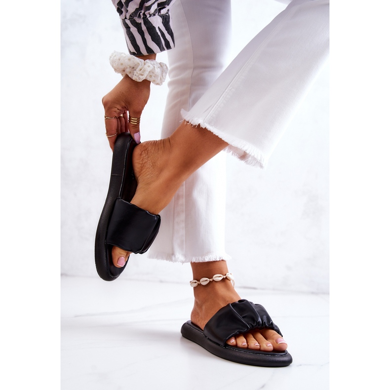 S.Barski Női klasszikus fekete macskapapucs 2