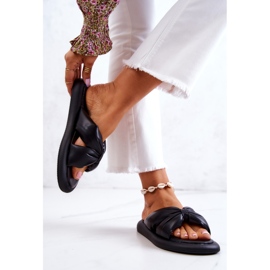 S.Barski Divatos női bőr papucs fekete Savirra 2