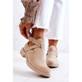 PL5 Női bőrcipők, világos bézs színű Ramos kivágással 1