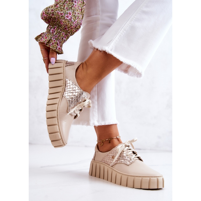 PA1 Bőr Cipők Beige Hypnosis Platformon bézs 2