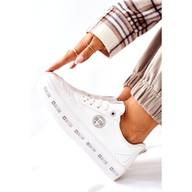 Bőr cipők a Big Star II274075 platformon Fehér 4