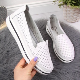 Bőr áttört cipő Filippo W PAW342 fehér 1