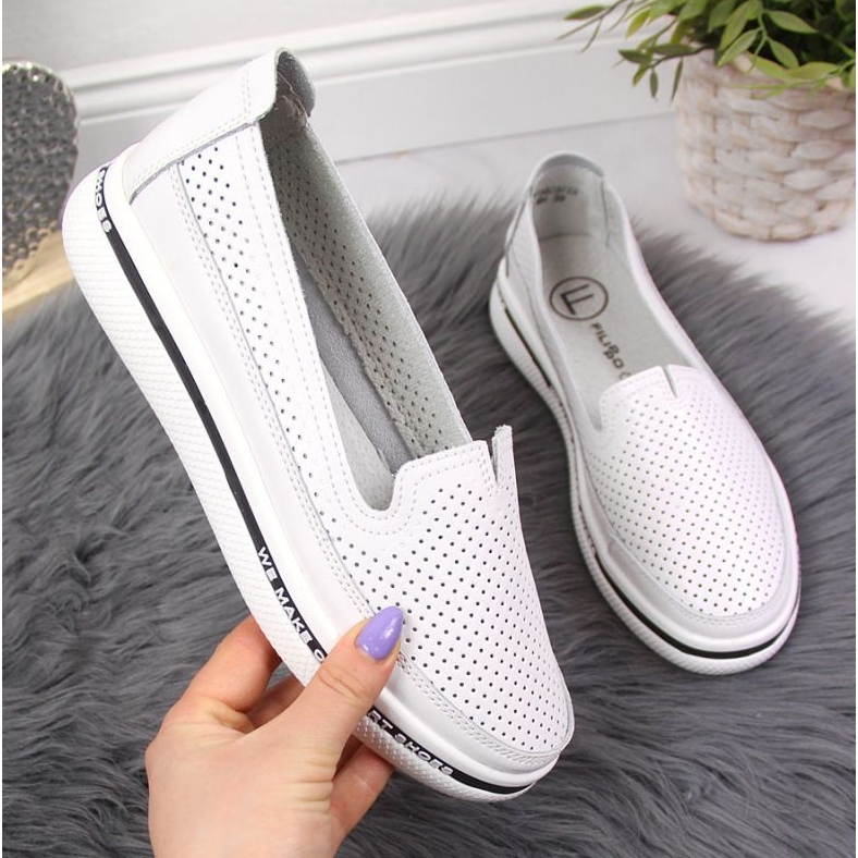 Bőr áttört cipő Filippo W PAW342 fehér 1