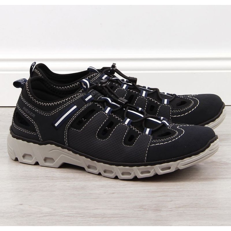 Bőr cipő Rieker M RKR510 sötétkék 1