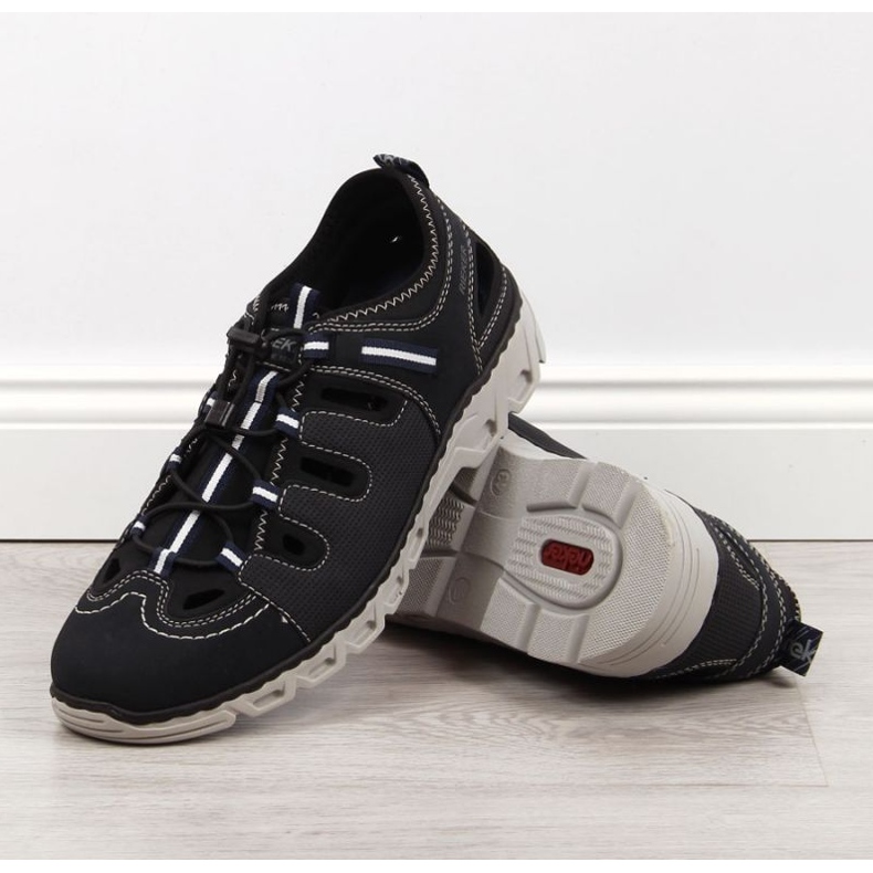 Bőr cipő Rieker M RKR510 sötétkék 2