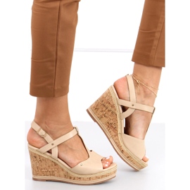 Wedge szandál Nancy Beige bézs 1