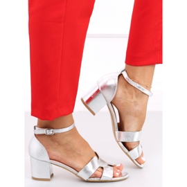 Nabila Silver magas sarkú szandál ezüst 1