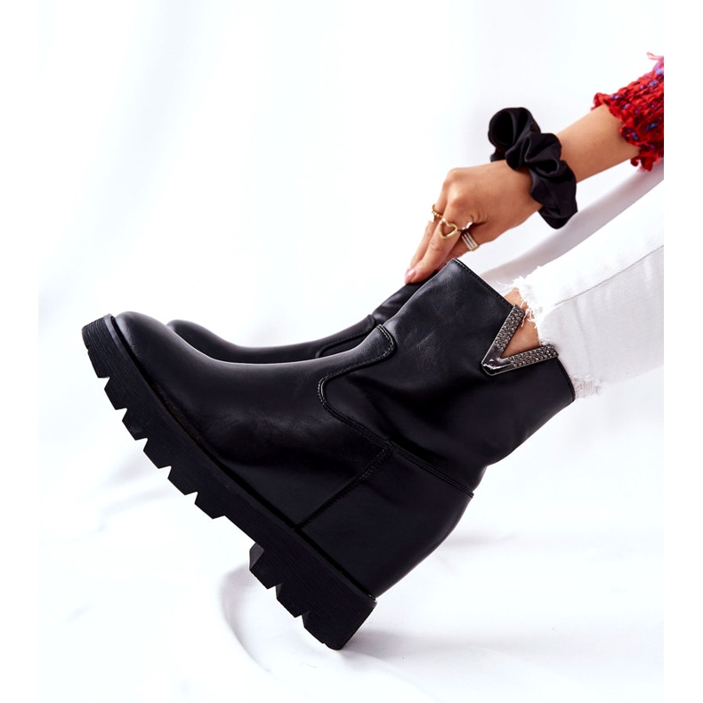 PG1 Fekete bokacsizma rejtett éken Tiver emblémával 2