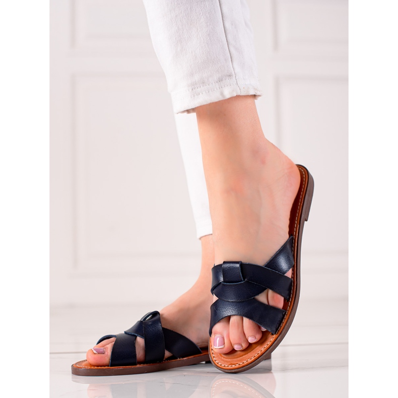 TRENDI Alkalmi sötétkék papucs 1