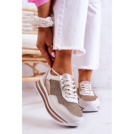 S.Barski Női sportcipő tornacipő fehér és arany Bourne aranysárga 1