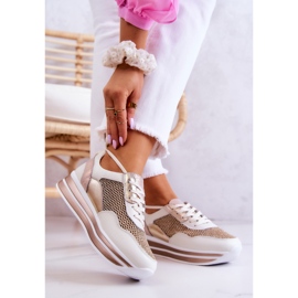 S.Barski Női sportcipő tornacipő fehér és arany Bourne aranysárga 2