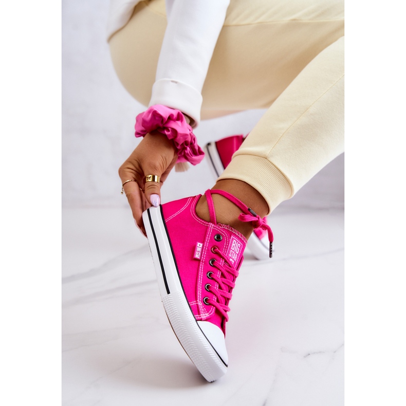 Női alacsony tornacipő Big Star JJ274A005 fukszia rózsaszín 1