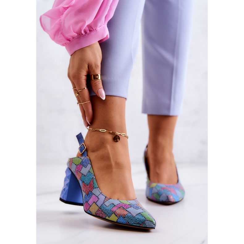 Bőr szivattyúk bárban Maciejka 05427-06 Többszínű kék 1