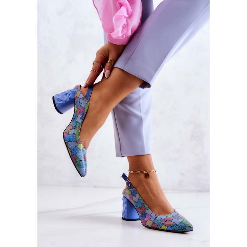 Bőr szivattyúk bárban Maciejka 05427-06 Többszínű kék 2