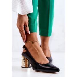 Bőr szivattyúk rúdon Maciejka 05427-01 Fekete aranysárga 2