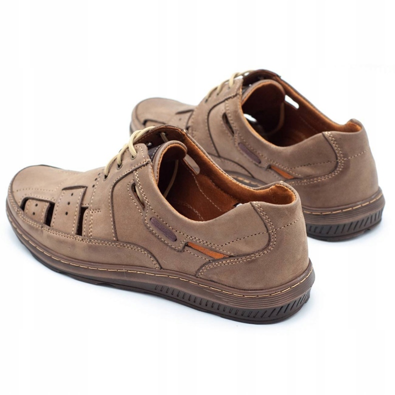 KENT Férfi nyári cipő áttört 600 barna 2