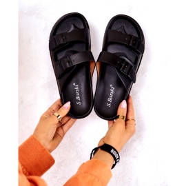 S.Barski Fekete Corina papucs csattal 5