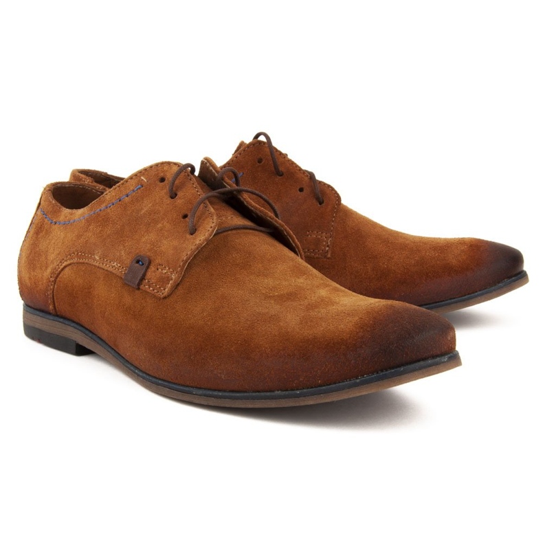 Bőr cipő Filippo 239 piros velúr barna 2