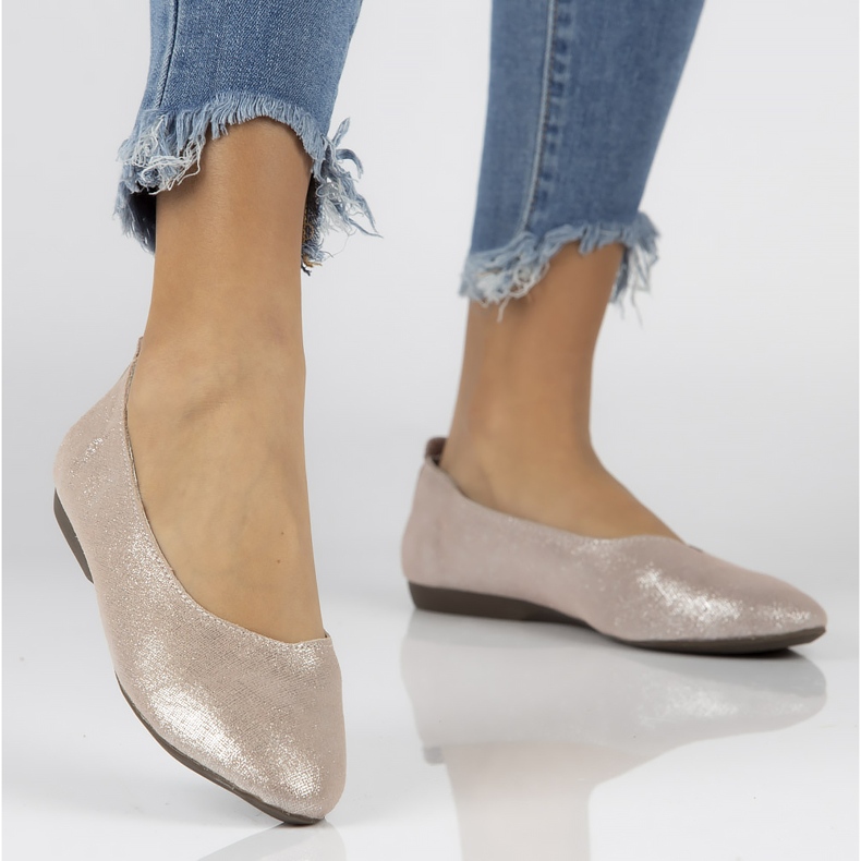 Bőr balerinák Filippo DP1337 / 20 Pi rózsaszín 1