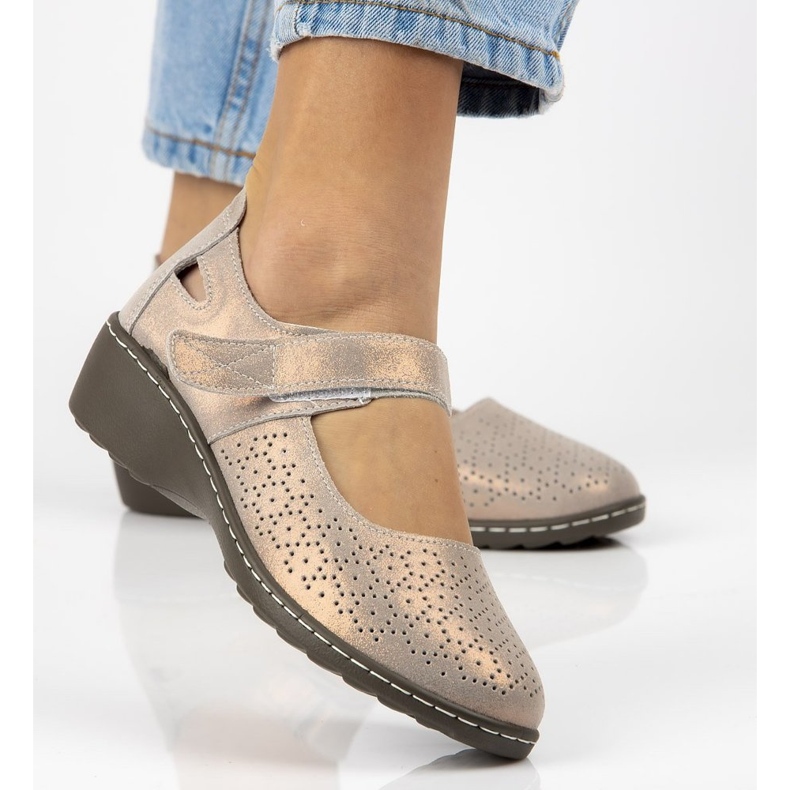 Bőr cipő Filippo DP1319 / 20 Go golden aranysárga 1