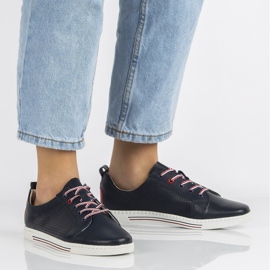 Bőr cipő Filippo DP008 / 20 Nv sötétkék 2