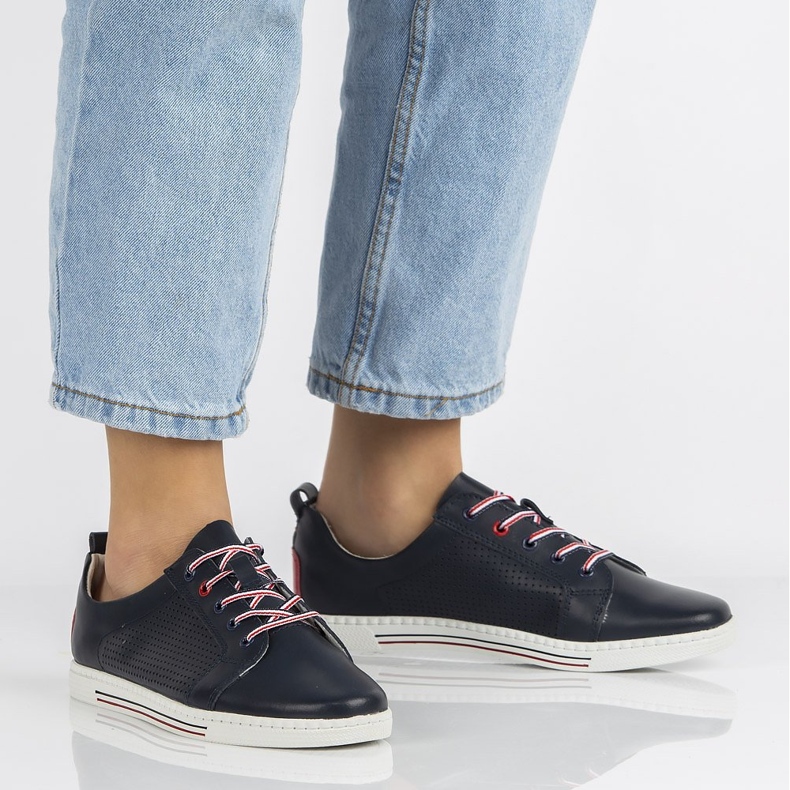 Bőr cipő Filippo DP008 / 20 Nv sötétkék 2