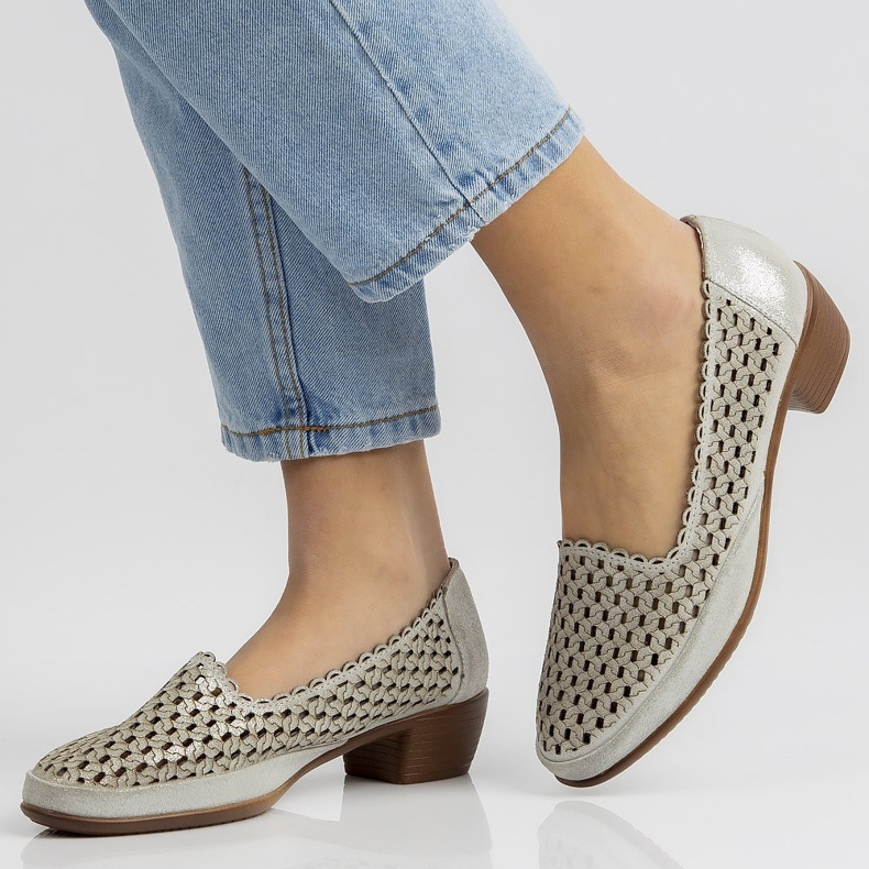 Bőr cipő Filippo DP748 / 20 Si ezüst 2