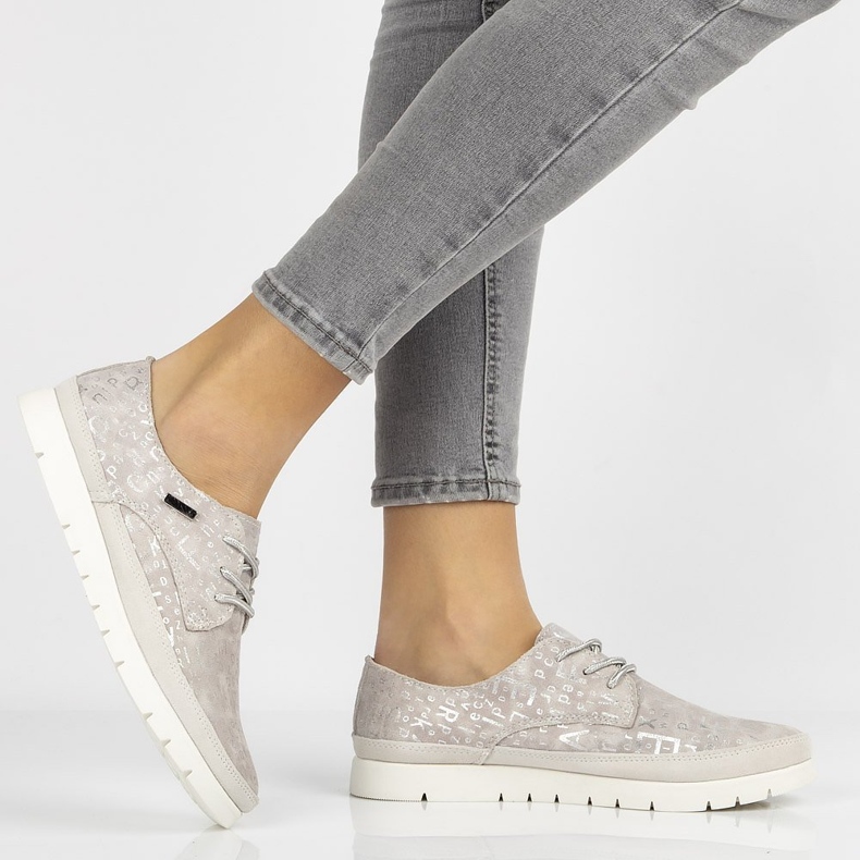 Bőr cipő Filippo DP1383 / 20 Gr szürke bézs rózsaszín 1