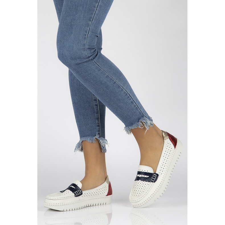 Bőr cipő Filippo DP1413 / 20 Wh fehér 1