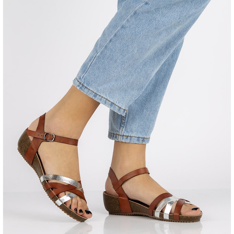 Bőr szandál Filippo DS1333 / 20 Br barna 1