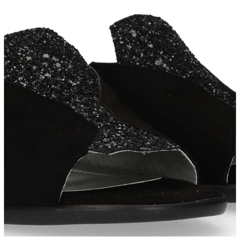 Filippo papucs 1442 Black Suede Sequins fekete 2