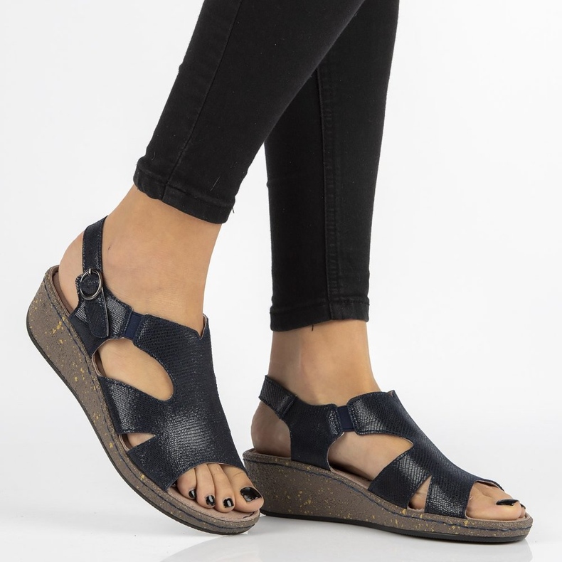 Bőr szandál Filippo DS097 / 18 Nv sötétkék 2