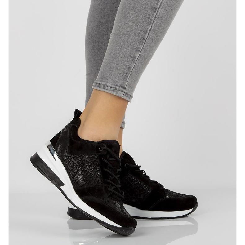 Bőr tornacipő Filippo DP1505 / 20 Bk fekete 2