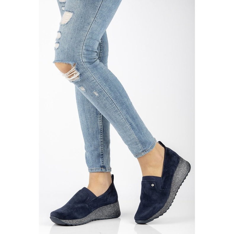 Bőr tornacipő Filippo DP1500 / 20 Nv T sötétkék 2