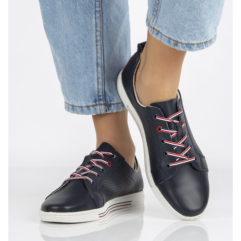 Bőr cipő Filippo DP008 / 21 Nv sötétkék 2