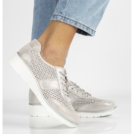 Bőr cipő Filippo DP028 / 21 Si ezüst fűzős 2