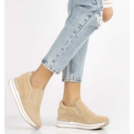 Bőr tornacipő Filippo DP1512 / 21 Legyen bézs 2